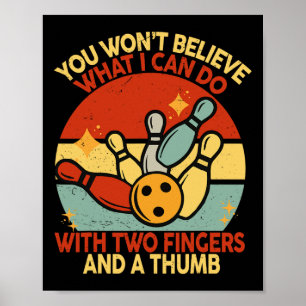 Dad Retro Funny Bowling S Women Adult Humor Dirty  Poster