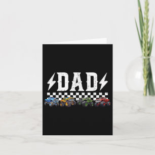 Dad Retro Monster Truck Family Crew Birthday Match Card