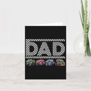 Dad Retro Monster Truck Family Crew Birthday Match Card