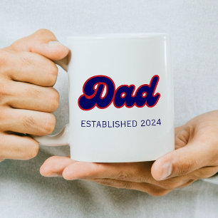 Dad retro red and blue, custom year coffee mug
