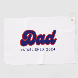 Dad retro red and blue, custom year golf towel