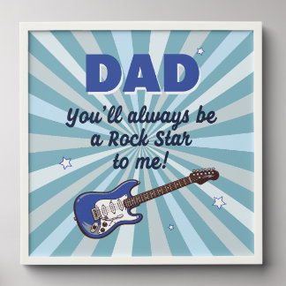 Dad Rock Star Blue Electric Guitar Player Peel And Stick Photo Tile
