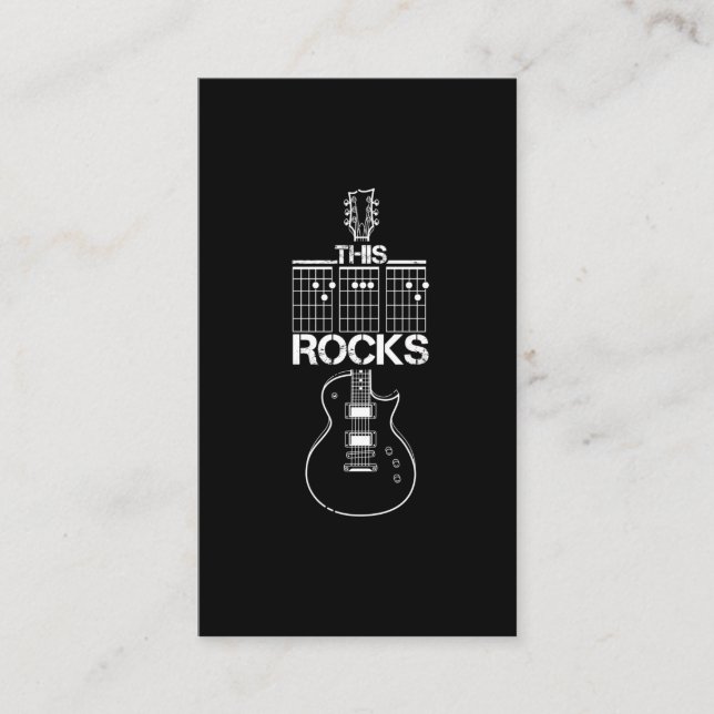 Dad Rocks Guitar Chord Guitarist Father Musician Business Card (Front)