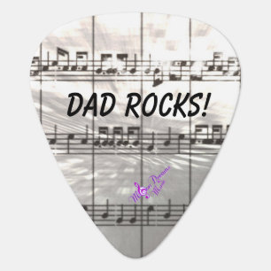 Dad Rocks! Music Notes Guitar Pick