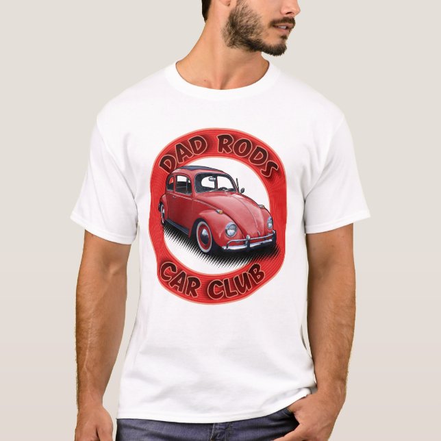 Dad Rods Car Club Red People's Car T-Shirt (Front)