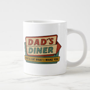 Dad’s Diner Retro Sign – Ben-Day 1950s Pop Art Giant Coffee Mug