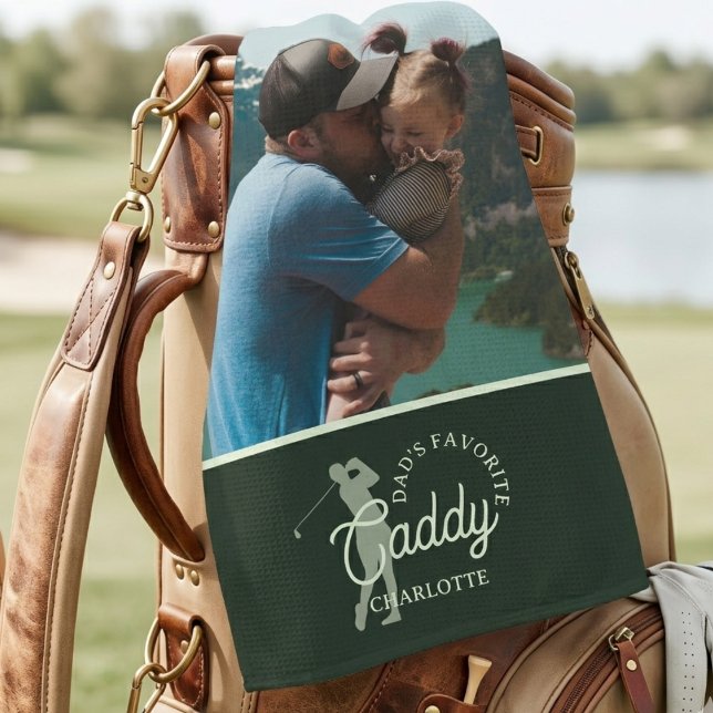 Dad’s Favorite Caddy Photo Golf Towel (Dad’s Favorite Caddy Photo Golf Towel)