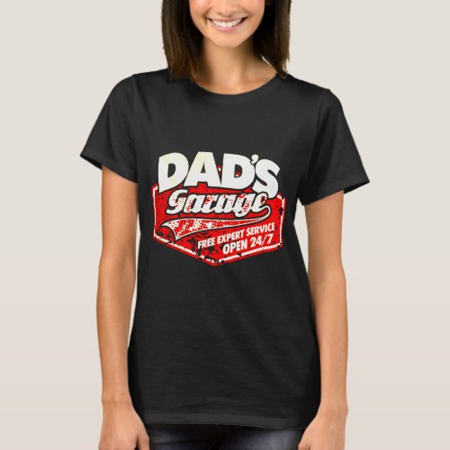 Dad_s Garage Mens Funny Car Mechanic Gift For Dad T_Shirt