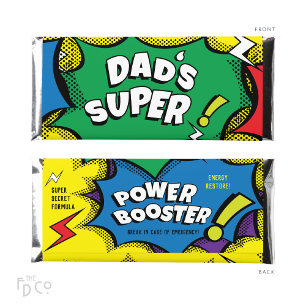 “Dad’s Super” Funny POP ART “Power Booster” Hershey Bar Favors