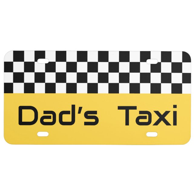 Dad’s Taxi Car License Plate Gift (Front)