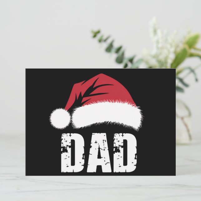 Dad Santa Christmas Family Matching Pajamas Papa  Holiday Card (Standing Front)