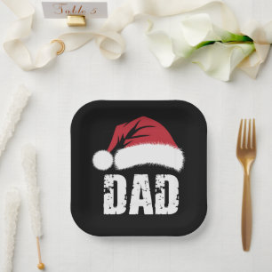 Dad Santa Christmas Family Matching Pajamas Papa  Paper Plates