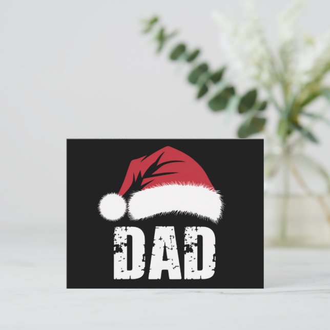 Dad Santa Christmas Family Matching Pajamas Papa  Postcard (Standing Front)