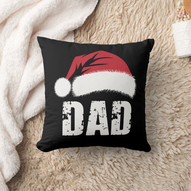 Dad Santa Christmas Family Matching Pajamas Papa  Throw Pillow (Blanket)