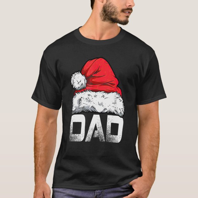 Dad Santa Christmas Family Matching Pajamas Papa X T-Shirt (Front)