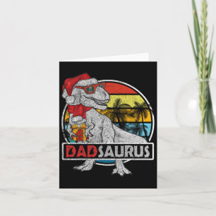 Dad Saurus T Rex Dinosaur Family Matching Xmas Chr Card