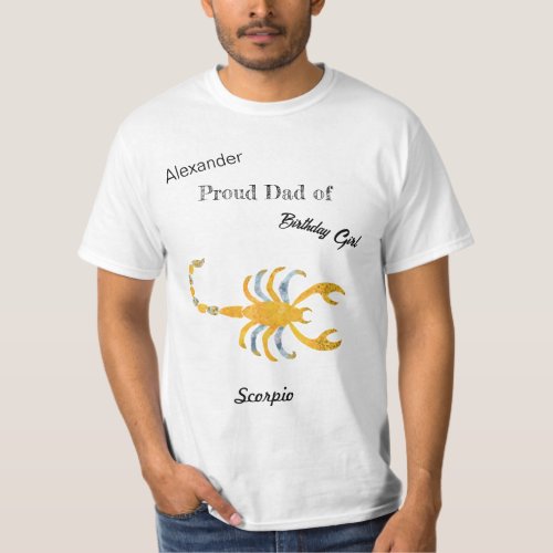 Dad Scorpio Zodiac Sign Birthday T_Shirt