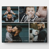 Dad Script | Happy Fathers Day 4 Photo Collage Plaque | Zazzle
