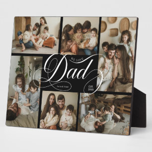 Dad Script Typography 6 Photo Collage Plaque