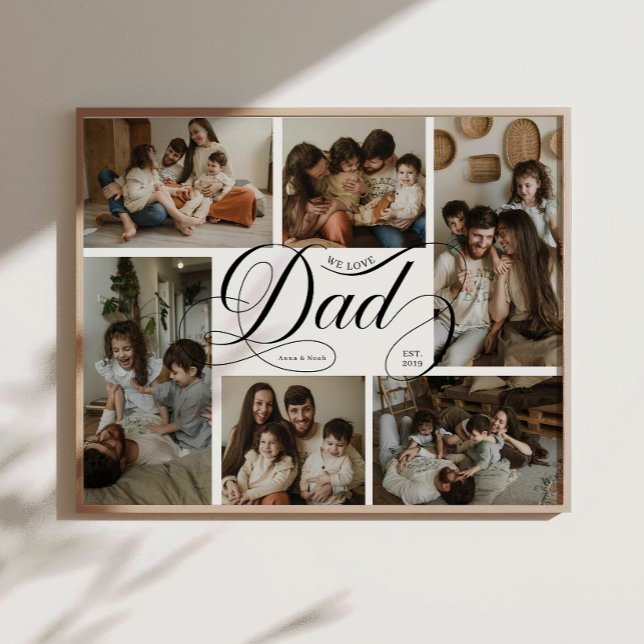 Dad Script Typography 6 Photo Collage Poster (Creator Uploaded)