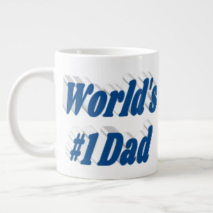 Dad sea blue half text giant coffee mug