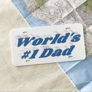 Dad sea blue text license plate