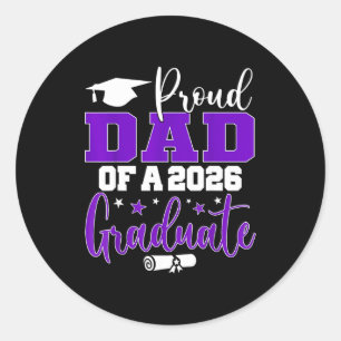 Dad senior 2026 proud dad of a class of 2026 classic round sticker