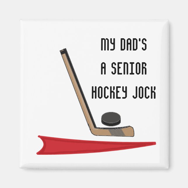 Dad - Senior Hockey Player Magnet (Front)