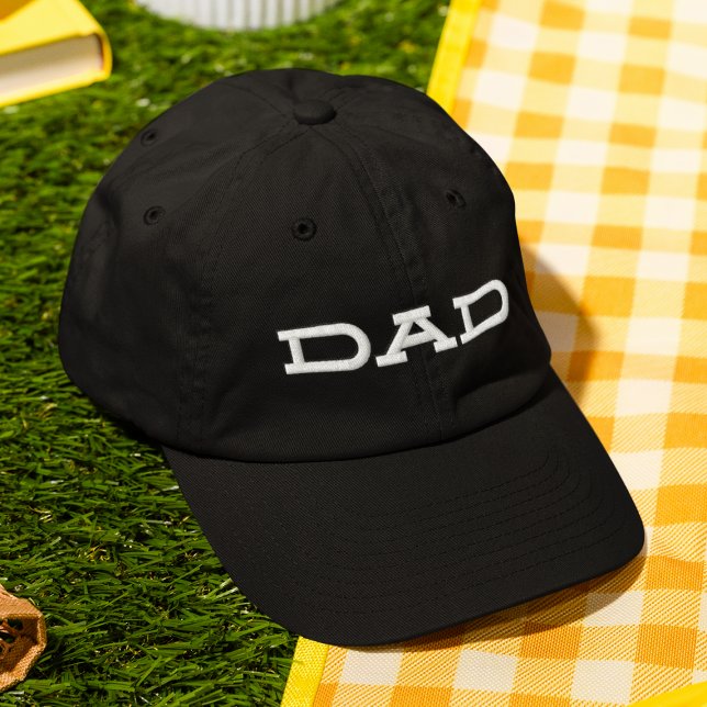 Dad Simple Cool Modern Typography Custom Embroidered Baseball Cap (Creator Uploaded)