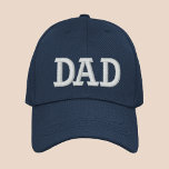 Dad Simple Modern Typography Custom Embroidered Baseball Cap<br><div class="desc">Dad Simple Modern Typography Custom Embroidered Baseball Cap features the simple modern embroidered text "Dad". Perfect as a gift for dad for Father's Day,  Christmas,  birthday and more. Created by Evco Studio www.zazzle.com/store/evcostudio</div>