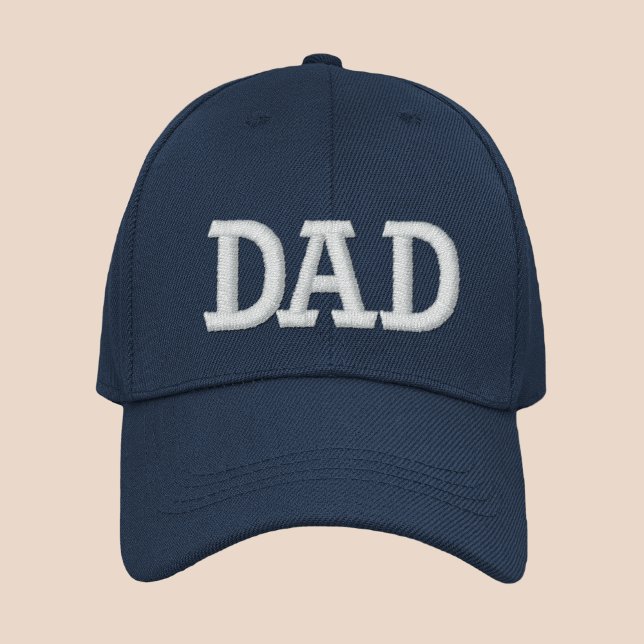 Dad Simple Modern Typography Custom Embroidered Baseball Cap (Creator Uploaded)