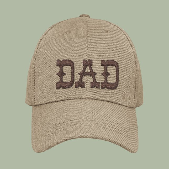 Dad Simple Modern Typography Custom Embroidered Baseball Cap (Creator Uploaded)