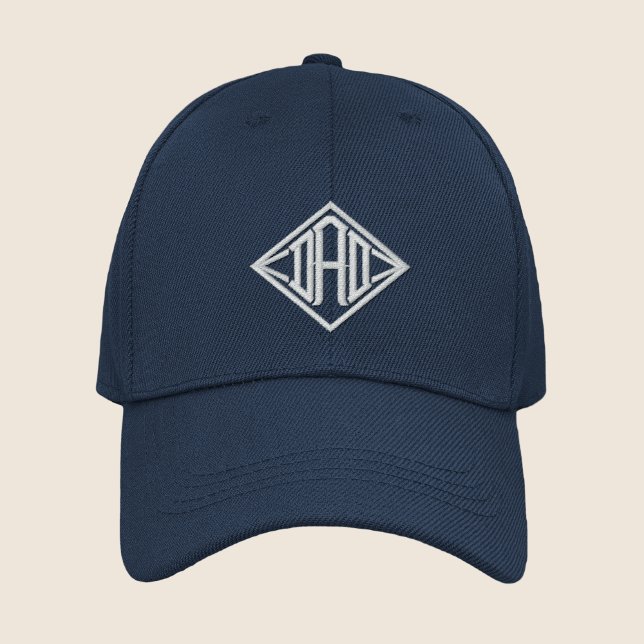 Dad Simple Modern Typography Custom Embroidered Baseball Cap (Creator Uploaded)