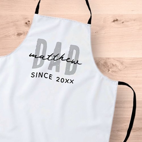 Dad Since 20XX Modern Simple Preppy Apron