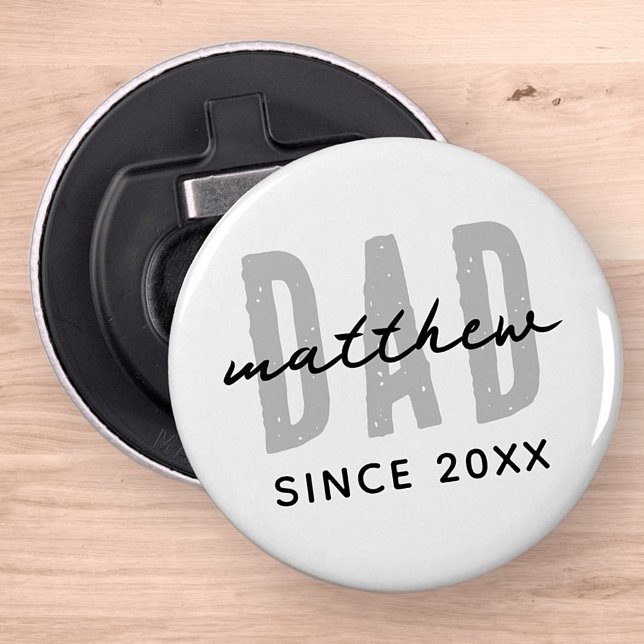 Dad Since 20XX Modern Simple Preppy Bottle Opener (Creator Uploaded)