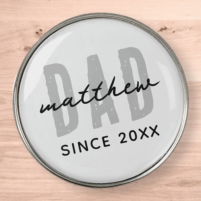 Dad Since 20XX Modern Simple Preppy Golf Ball Marker (Creator Uploaded)
