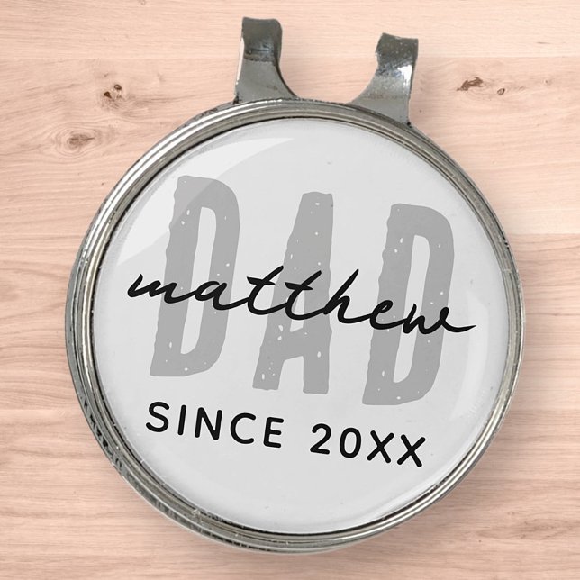 Dad Since 20XX Modern Simple Preppy Golf Hat Clip (Creator Uploaded)