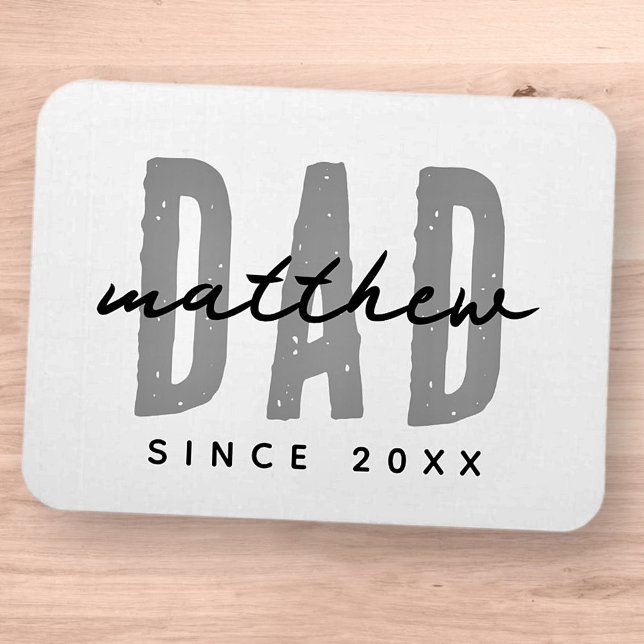 Dad Since 20XX Modern Simple Preppy Magnet (Creator Uploaded)