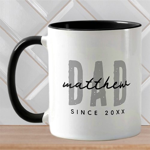 Dad Since 20XX Modern Simple Preppy Mug