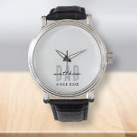 Dad Since 20XX Modern Simple Preppy Watch<br><div class="desc">This simple and modern design is composed of san serif typography.</div>