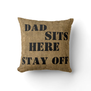 Dad Sits Here/Mustache - Polyester Throw Pillow