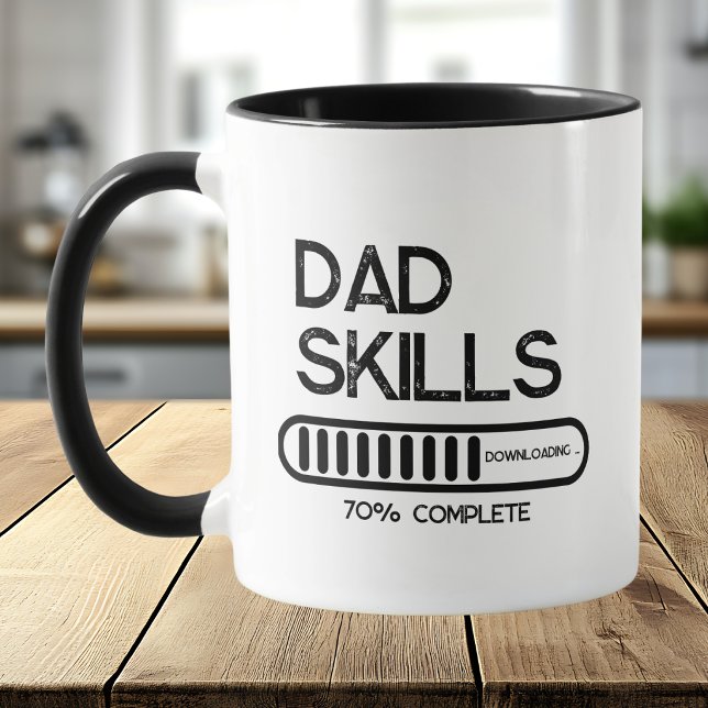 Dad Skills Loading Bar 70% Complete Black Mug (Creator Uploaded)