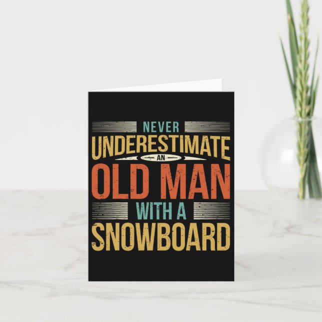 Dad Snowboarding Father Old Man Snowboard  Card (Front)