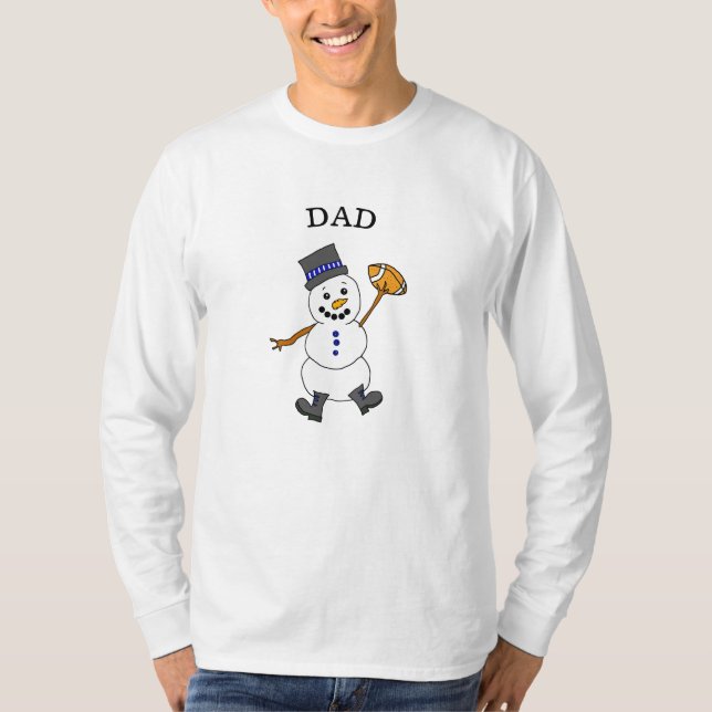 Dad Snowman Cute Whimsical Christmas T-Shirt (Front)