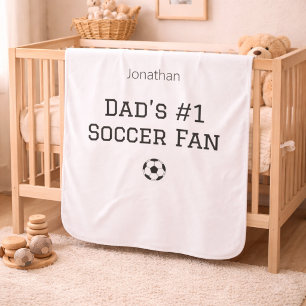 Dad Soccer Baby Name Custom Gift Blanket