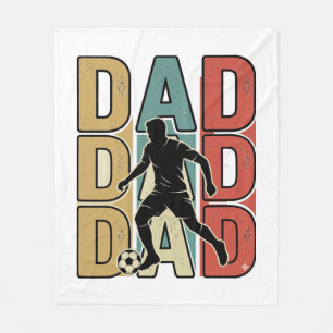 Dad Soccer Vintage Engraving Vector Design_1 Fleece Blanket