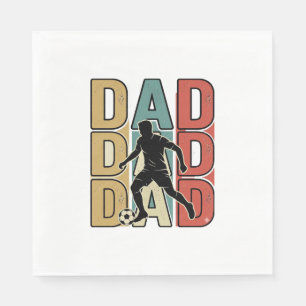 Dad Soccer Vintage Engraving Vector Design_1 Napkins
