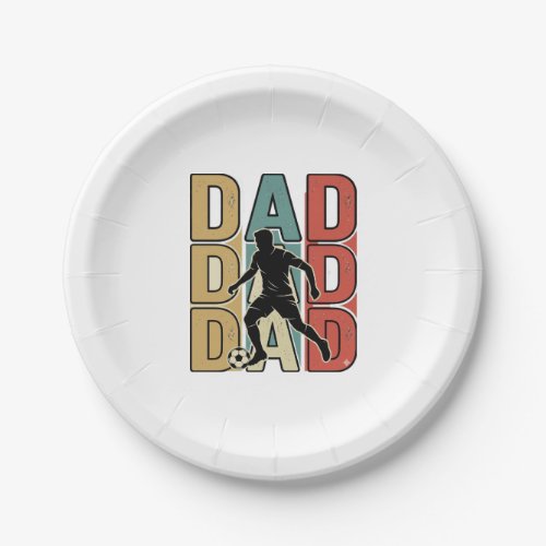 Dad Soccer Vintage Engraving Vector Design_1 Paper Plates
