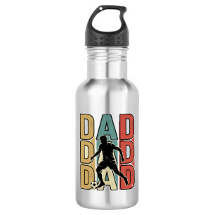 Dad Soccer Vintage Engraving Vector Design_1 Stainless Steel Water Bottle