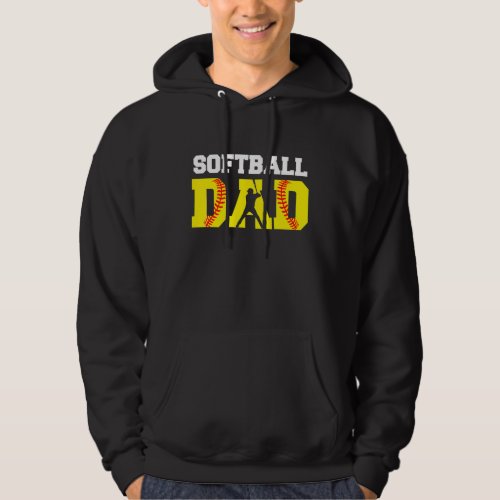 Dad Softball Apparel Yellow Softball Dad  Father D Hoodie